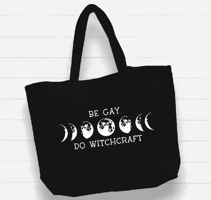 Senior Travelers Beach Bag / XL Tote Bag - "be gay do witchcraft"