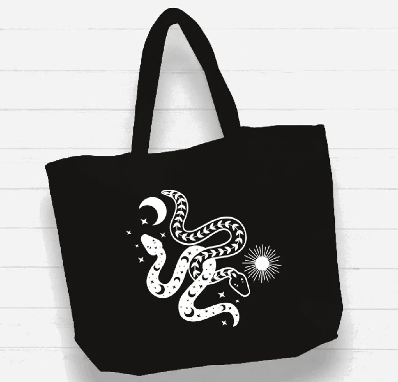 Chic And Clearance-Priced Tote Bags Beach Bag / XL Tote Bag - "celestial snakes"