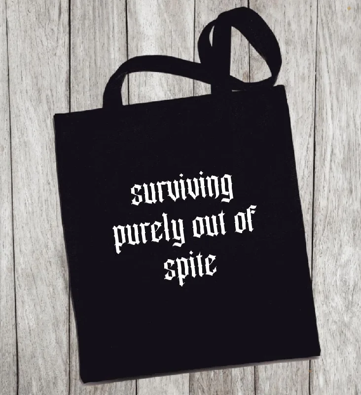 Inspired Bags For Timeless Elegance Reusable Grocery Bag/Tote Bag - "surviving purely out of spite" Inspired Bags For Timeless Elegance Reusable Grocery Bag/Tote Bag - "surviving purely out of spite"