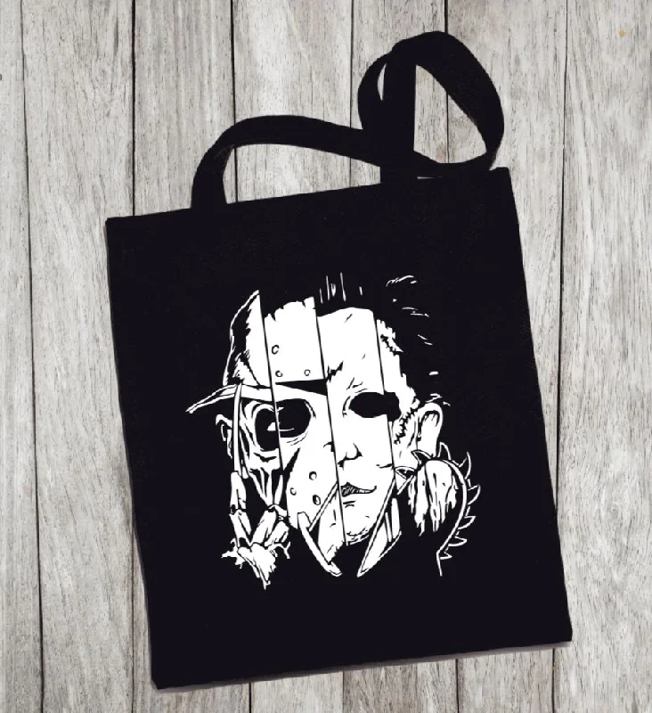 Elegant Bags For Formal Events And Luxury Occasions Reusable Grocery Bag/Tote Bag - "horror squad" Elegant Bags For Formal Events And Luxury Occasions Reusable Grocery Bag/Tote Bag - "horror squad"