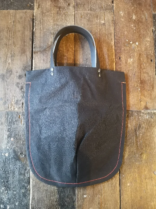 Fresh Fashion Discounts TOTELY GRAB BAG in Black with Neon top stitch