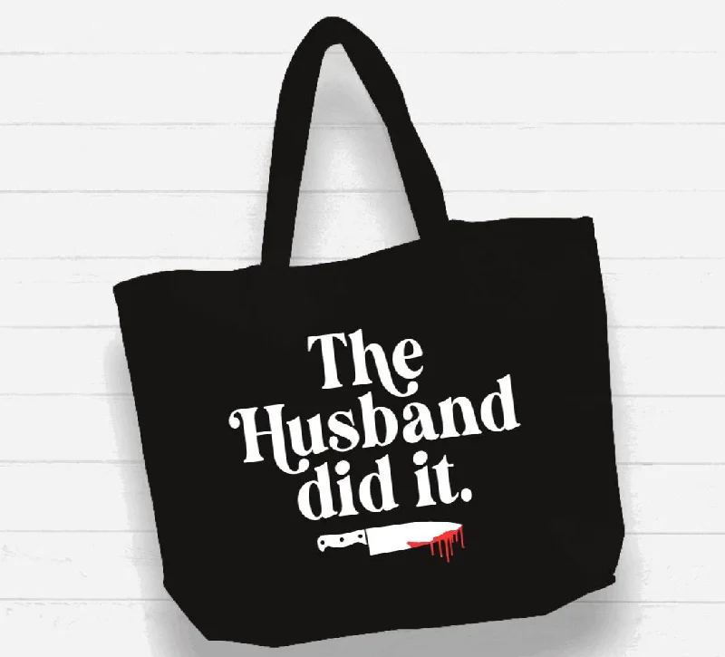 Affordable Bags For College Students On Sale Beach Bag / XL Tote Bag - "the husband did it" Affordable Bags For College Students On Sale Beach Bag / XL Tote Bag - "the husband did it"