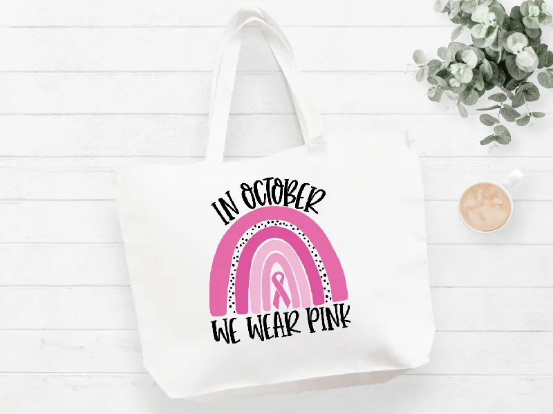 Bags For Minimalist And Functional Design Breast Cancer Awareness Tote Bags