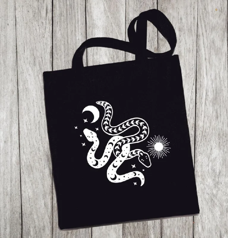 Eco-Friendly And Discounted Bags Reusable Grocery Bag/Tote Bag - "celestial snakes"