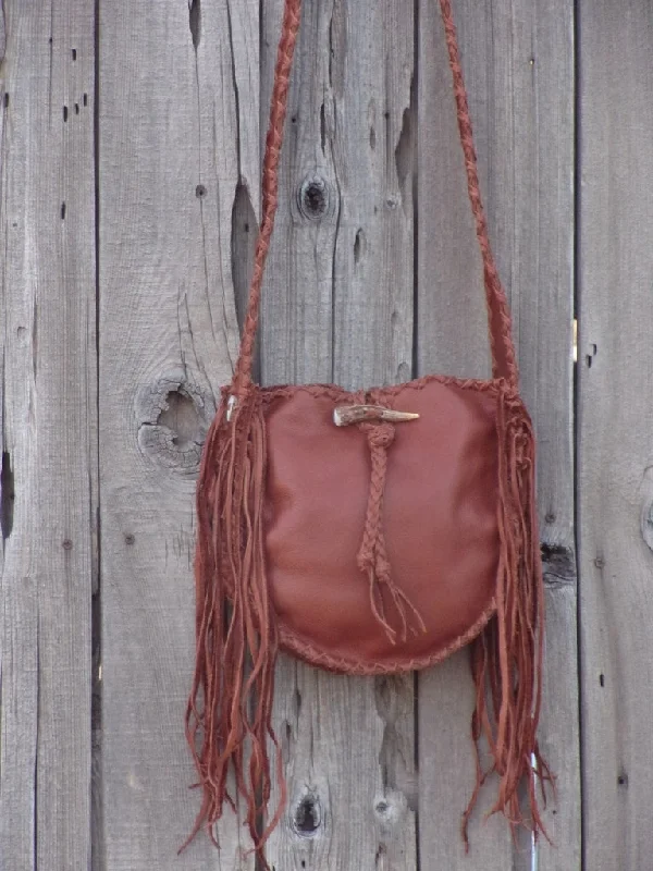 Daily Deals Fringed leather handbag , Soft leather tote with fringe , Fringed leather purse