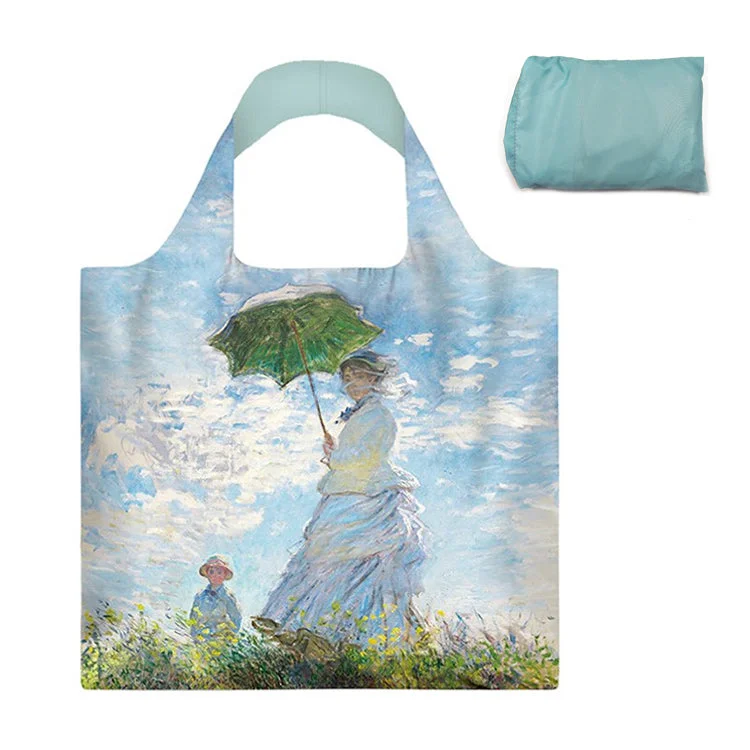 Chic & Modern Sales Monet Woman with a Parasol Reusable Shopping Bag