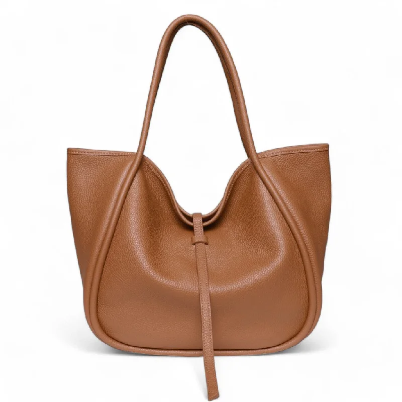 You'll Love Us Because Ellis Hobo Tote in Caramel Buffalo Cowhide