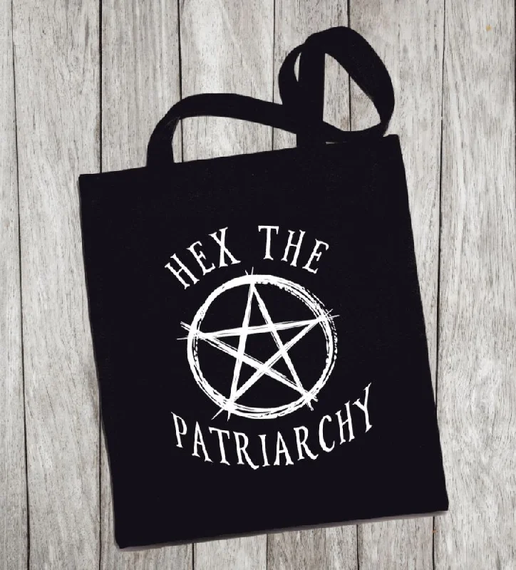Everyday Bags For Work, School, Or Errands Reusable Grocery Bag/Tote Bag - "hex the patriarchy"