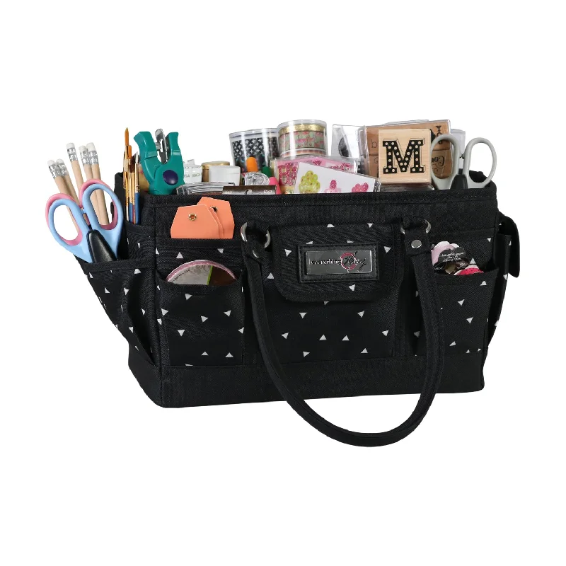 Tsa-Approved Bags For Hassle-Free Airport Security Deluxe Store & Tote Craft Organizer, Black & White Triangles Tsa-Approved Bags For Hassle-Free Airport Security Deluxe Store & Tote Craft Organizer, Black & White Triangles