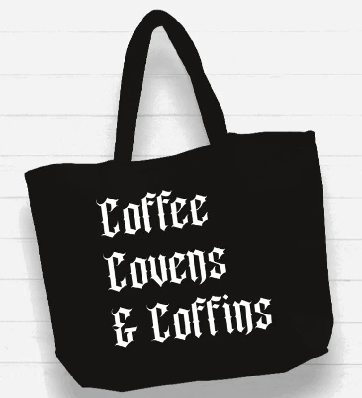 Timeless Style Promotions Beach Bag / XL Tote Bag - coffee covens and coffins