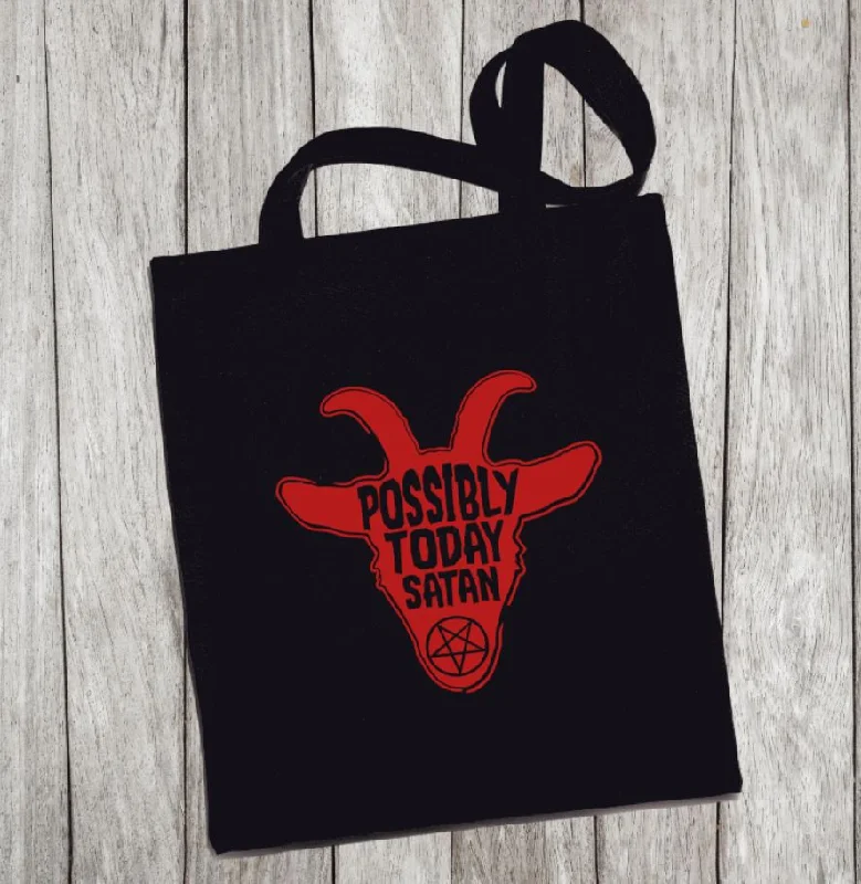 Trendy Bags For Sales Reusable Grocery Bag/Tote Bag - "possibly today satan"