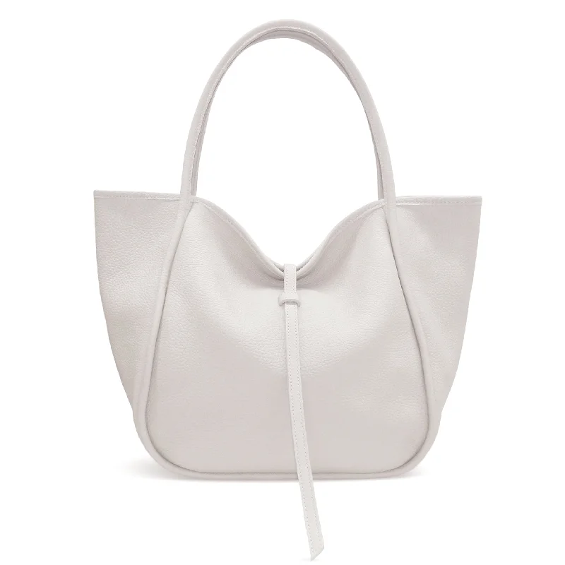 Everyday Bags For Work, School, Or Errands Ellis Hobo Tote in White Buffalo Cowhide Everyday Bags For Work, School, Or Errands Ellis Hobo Tote in White Buffalo Cowhide