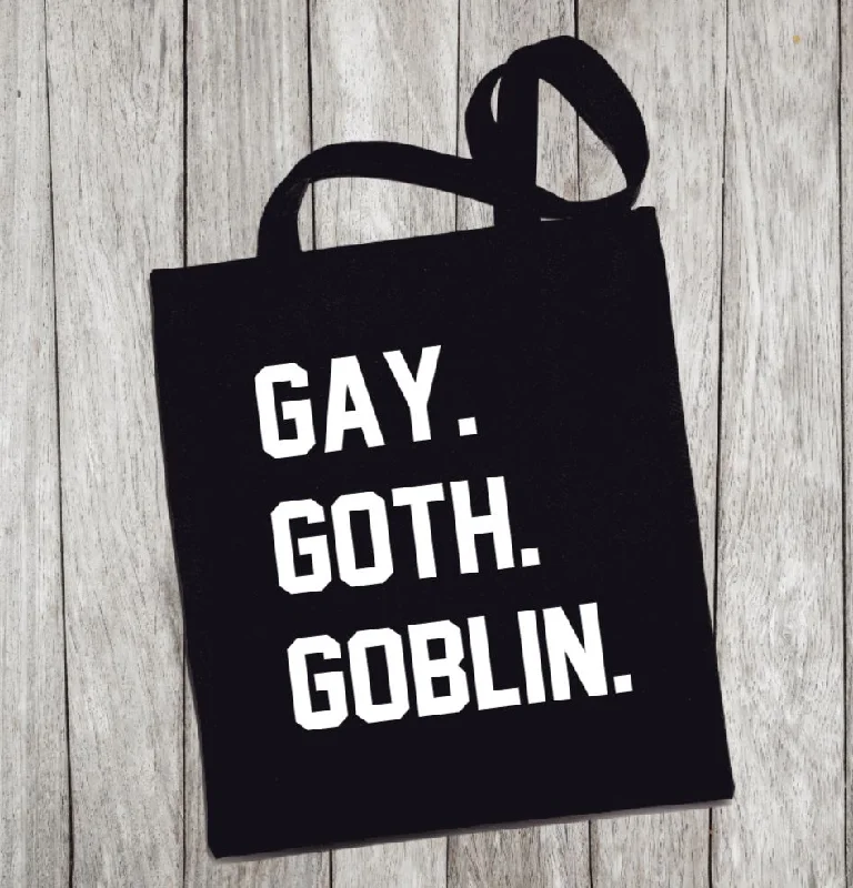 Genuine Bags On Clearance Sale Reusable Grocery Bag/Tote Bag - "gay. goth. goblin."