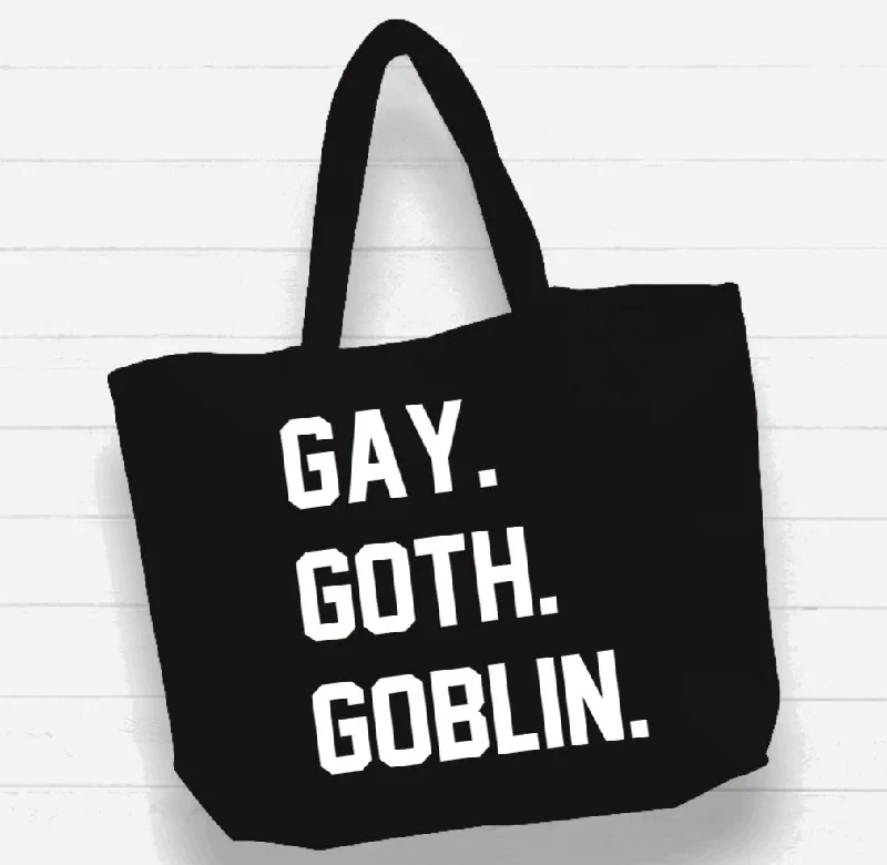 Handbag For Women Beach Bag / XL Tote Bag - "gay. goth. goblin."