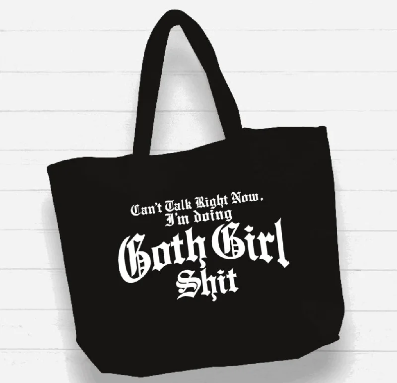 Retro Lovers Beach Bag / XL Tote Bag - "Can't talk right now, I'm doing goth girl shit" Retro Lovers Beach Bag / XL Tote Bag - "Can't talk right now, I'm doing goth girl shit"