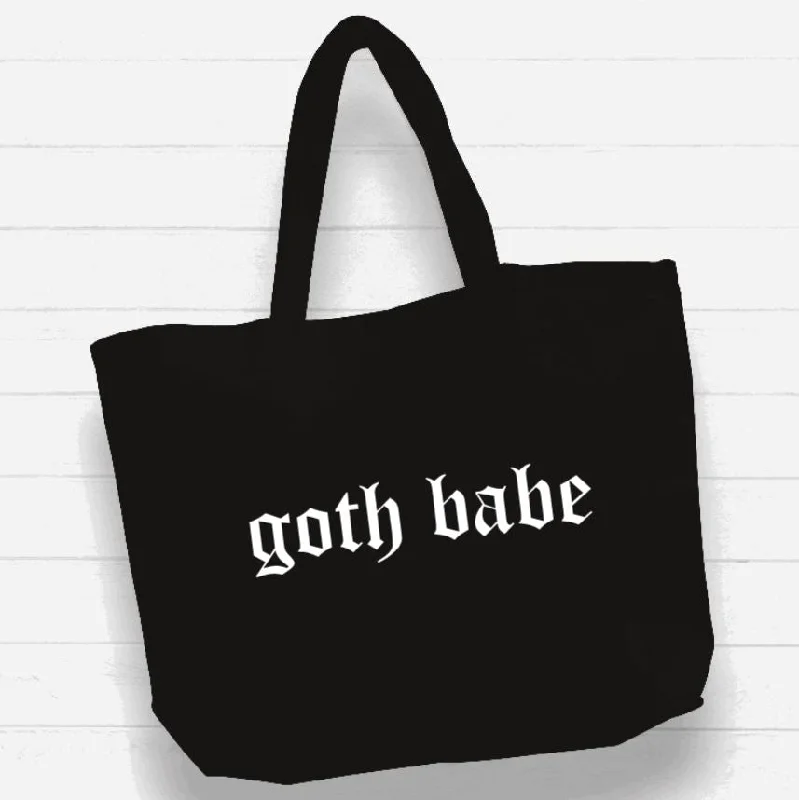 Inspired Bags For High-End Fashion Beach Bag / XL Tote Bag - "goth babe"
