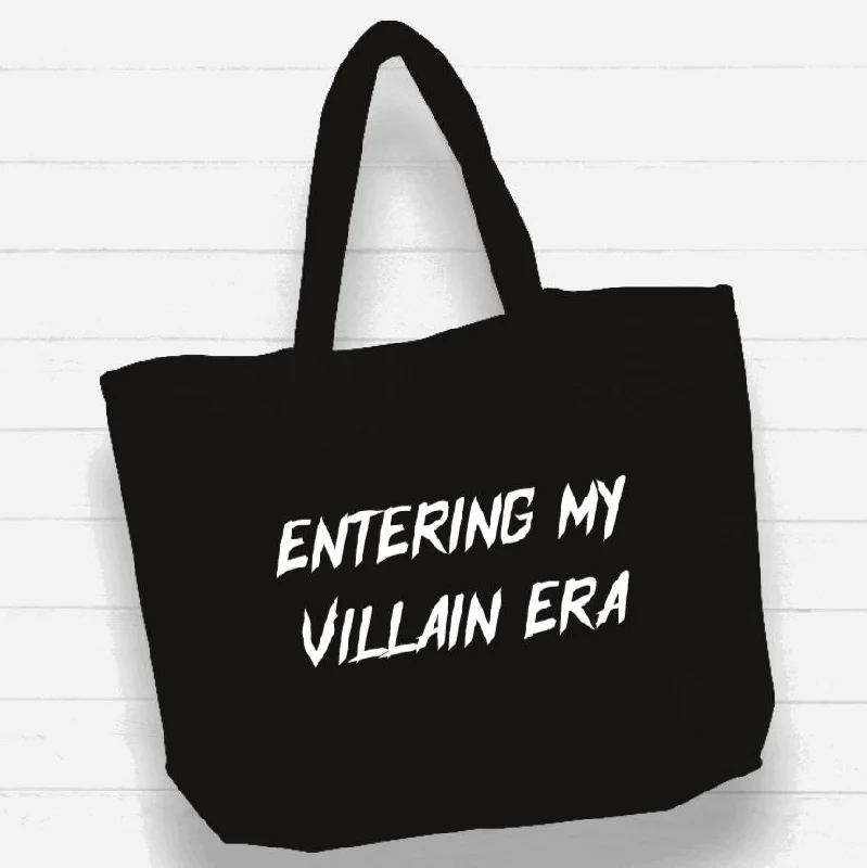 Party Bags For New Year's Eve And Special Occasions Beach Bag / XL Tote Bag - "entering my villain era" Party Bags For New Year's Eve And Special Occasions Beach Bag / XL Tote Bag - "entering my villain era"