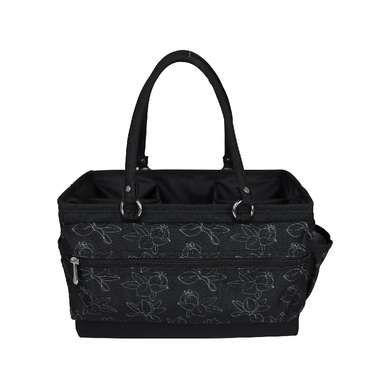 Seasonal Clearance Bags For Summer Deluxe Store & Tote Craft Organizer, Black & White Floral