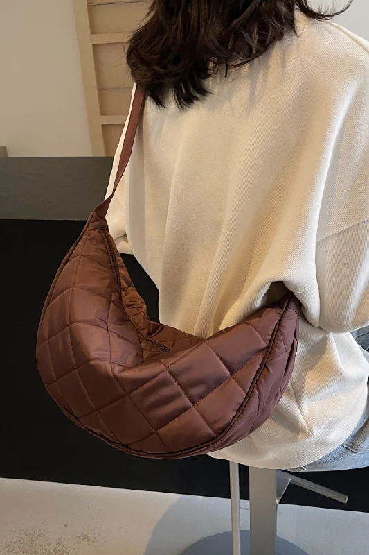 Romantic Fashion Discounts Plaid Quilted Adjustable Strap Crossbody Bag