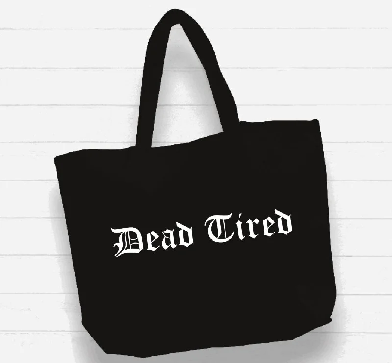 Discounted Designer Bags For Clearance Sale Beach Bag / XL Tote Bag - "dead tired"