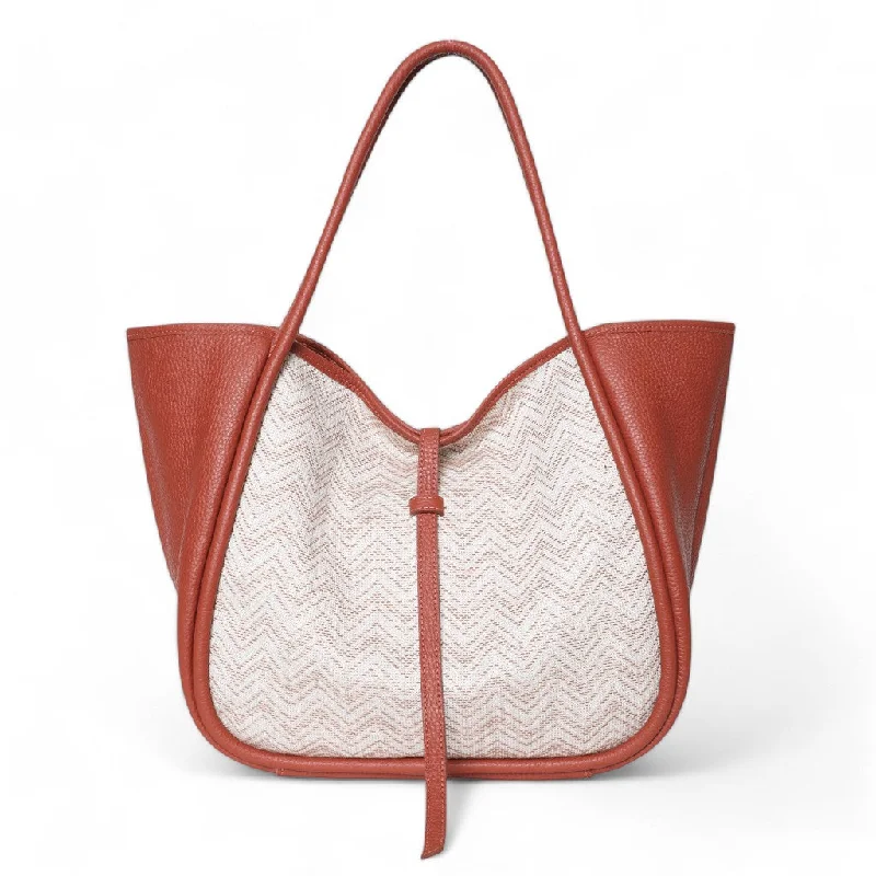 Latest Fashion Ellis Hobo Tote in Auburn Buffalo Cowhide with Woven