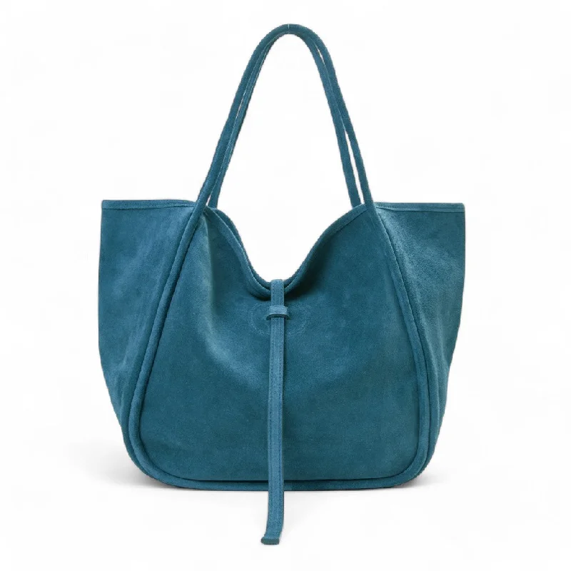 Athleisure Style Sale Ellis Hobo Tote in Aegean Italian Leather Backed Suede