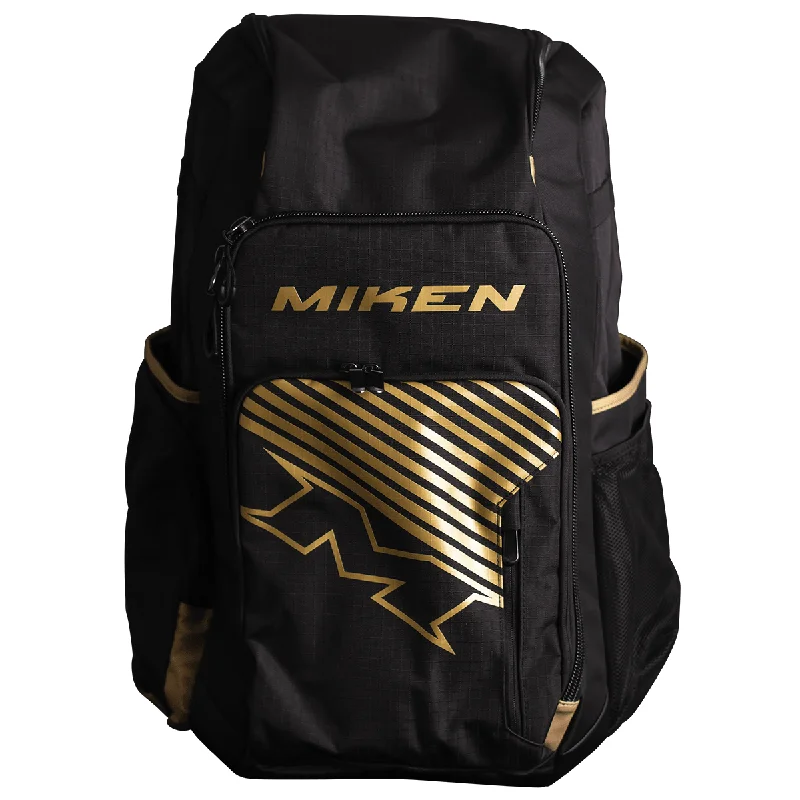 Seize Bargains Miken Gold Edition Deluxe Slowpitch Back Pack Bag - M-DLUXBP-BKGO