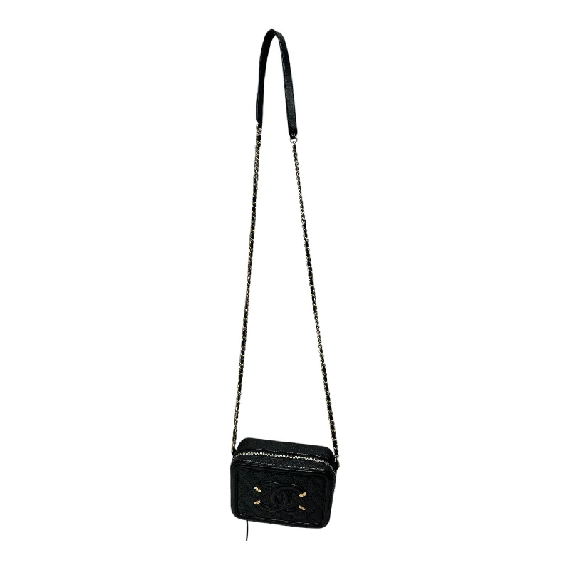 Bags For Personalized Gifts CHANEL/Cross Body Bag/Leather/BLK/Caviar Vanity Filigree