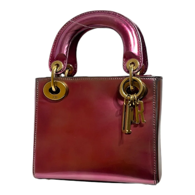 Edgy Fashion Deals Christian Dior/Hand Bag/All Over Print/Leather/PNK/MINI LADY DIOR