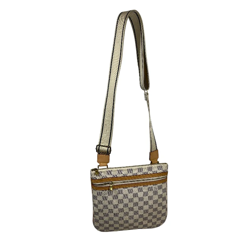 Fashion Deal LOUIS VUITTON/Cross Body Bag/Gingham Check/Leather/CRM/DAMIER AZUR POCHETTE