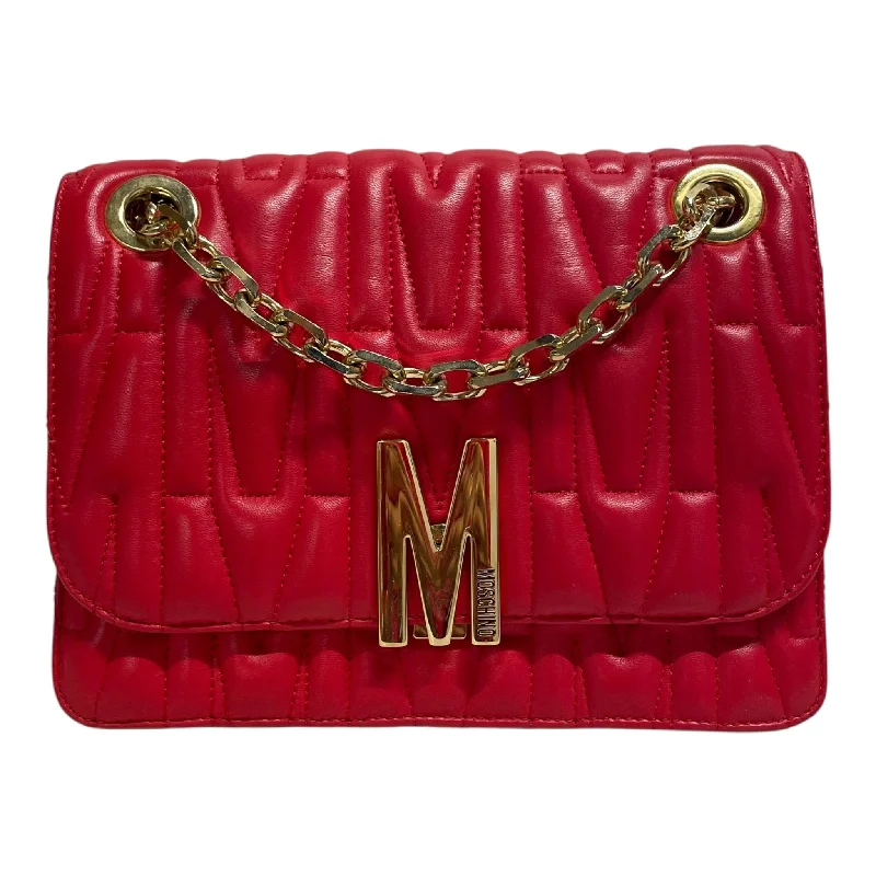 Stylish Bags For Fashion Bloggers MOSCHINO/Cross Body Bag/Leather/RED/ms bag