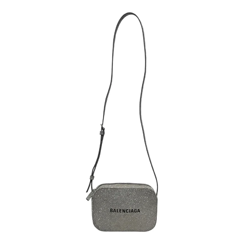 Spring Fashion BALENCIAGA/Cross Body Bag/Leather/SLV/glitter silver