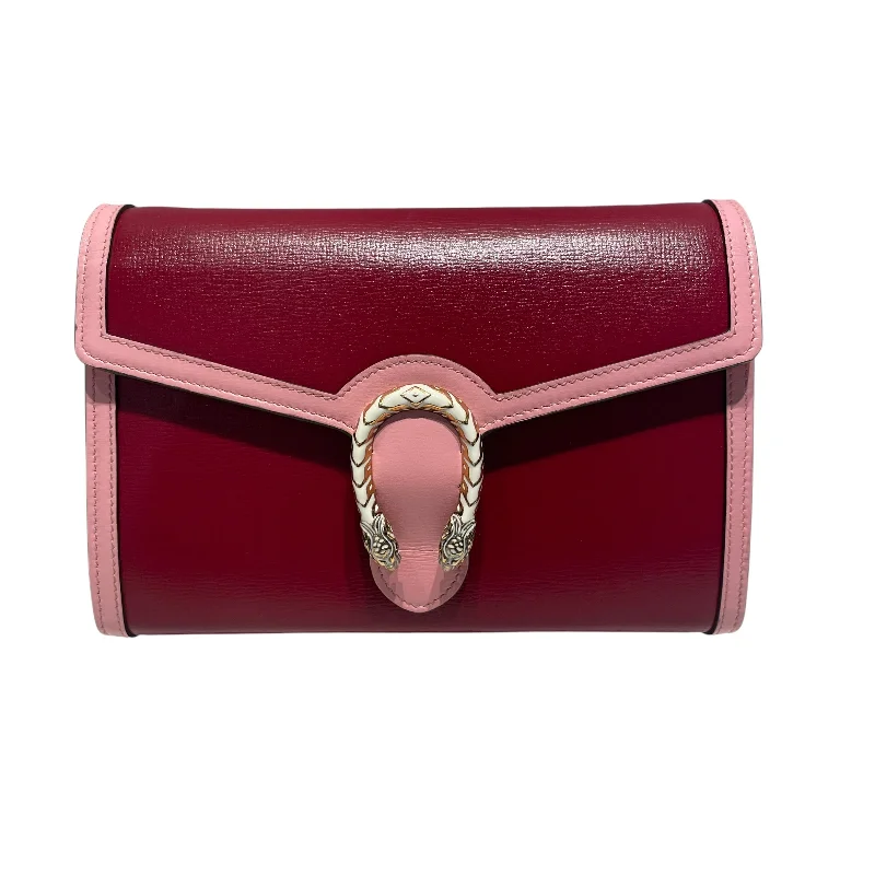 Hot Styles GUCCI/Cross Body Bag/Leather/RED/DIONYSUS TIGER HEAD RED/PINK