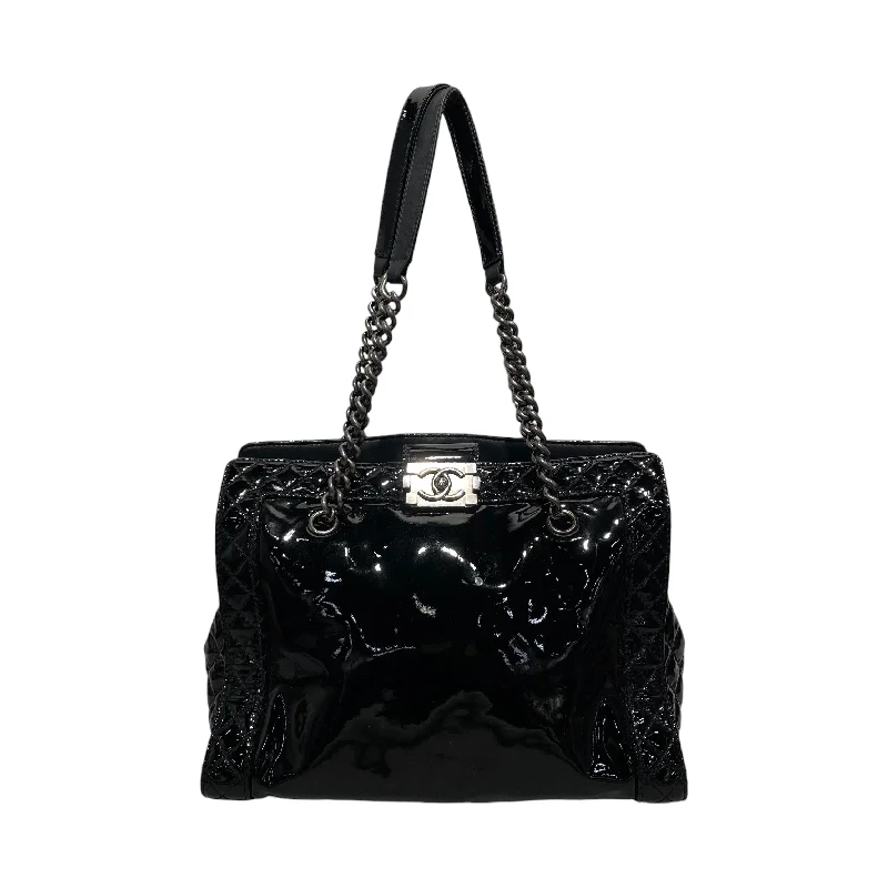 Huge Markdowns CHANEL/Hand Bag/Leather/BLK/Reverso boy chain