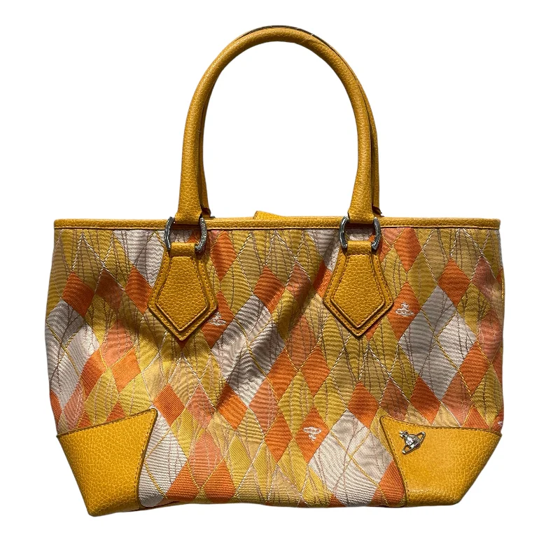 Fashion Forward, Function First Vivienne Westwood/Hand Bag/All Over Print/Cotton/YEL/Diamond Pattern Hand Bag