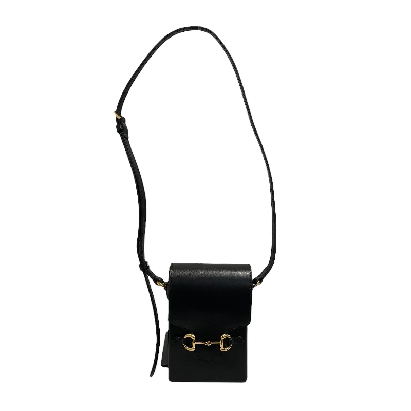 Relaxed Style Deals GUCCI/Cross Body Bag/Leather/BLK/Mini Horsebit 1955