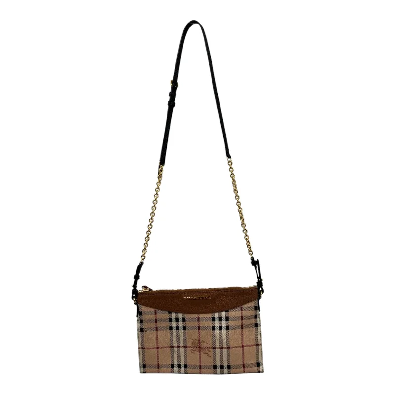 Huge Markdowns BURBERRY/Cross Body Bag/S/Leather/BRW/haymarket check peyton