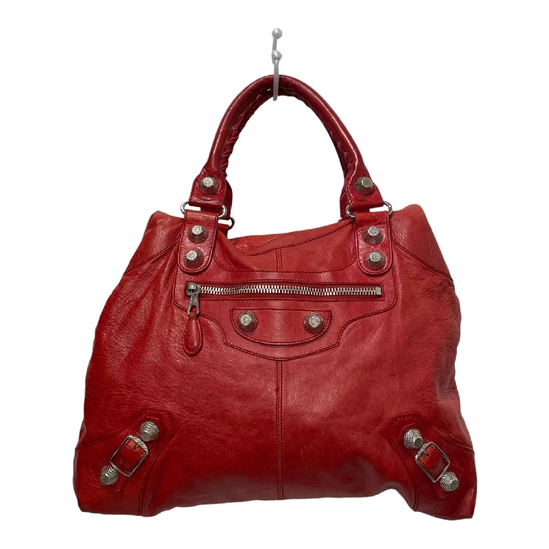 Seasonal Sale Bags BALENCIAGA/Hand Bag/Lambskin/RED/CHEVRE GIANT