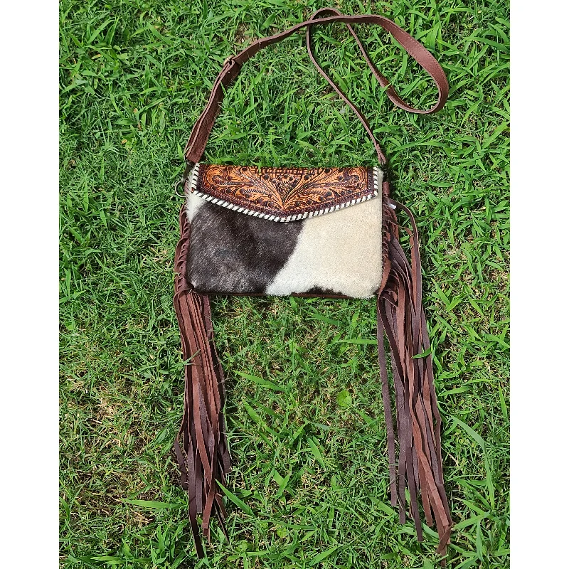 Catch Every Fashion Trend American Darling Cowhide Tooled Cross Body