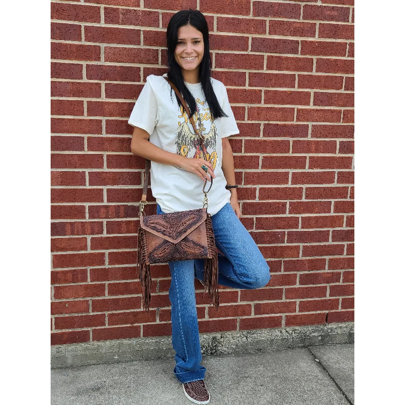 Casual Chic American Darling Tooled Leather Cross Body