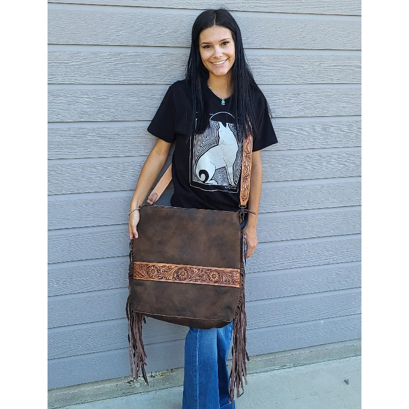 Bags With Discounts American Darling Large Leather Fringe Bag