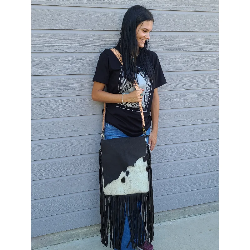 Flash Sale On Premium Bags American Darling Conceal Carry Black/White Cowhide Bag
