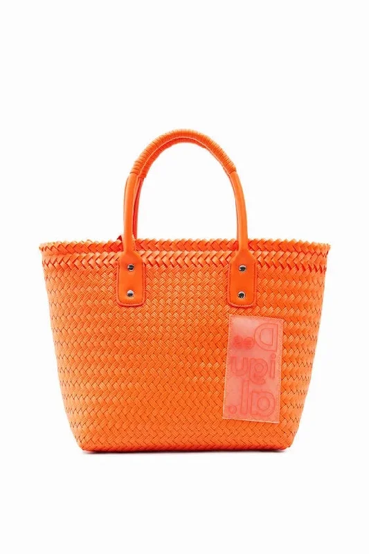 Classic Modern Offers Braided Basket Bag - Orange