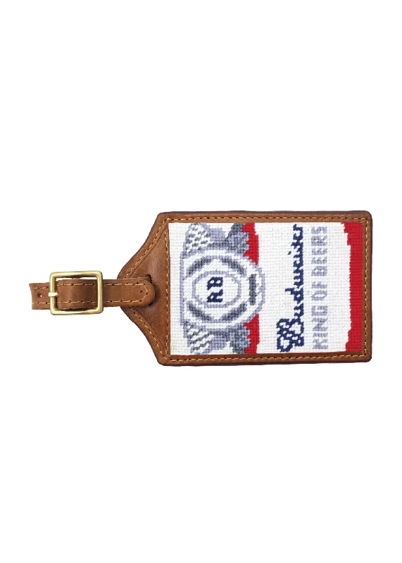 Trendy Women's Wear Collection BUDWEISER CAN LABEL NEEDLEPOINT LUGGAGE TAG