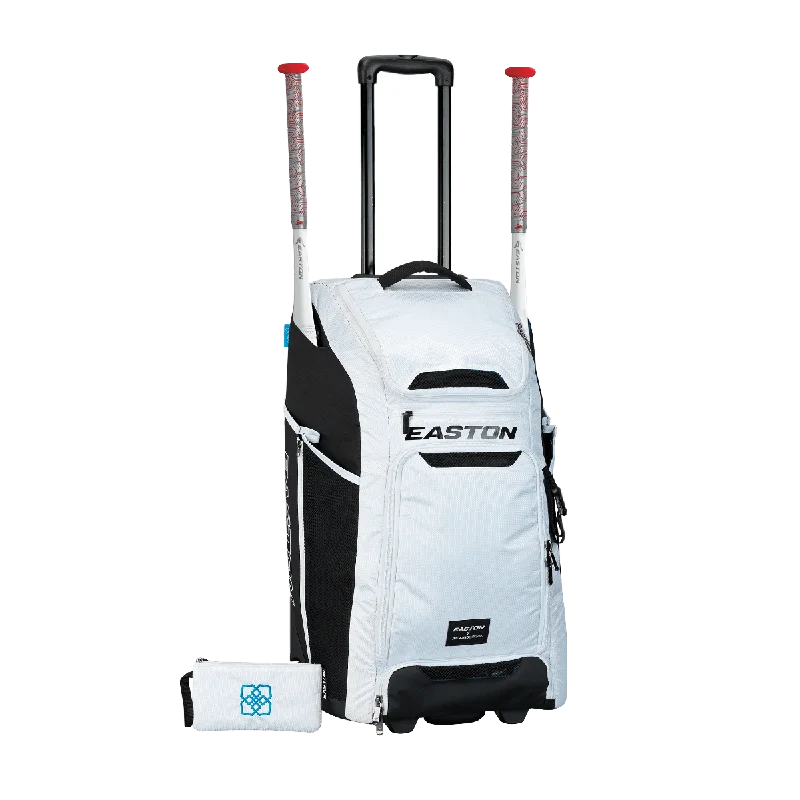 Chic Style, Always In Vogue Easton Wheeled Catcher's Bag (White) - A159058WH