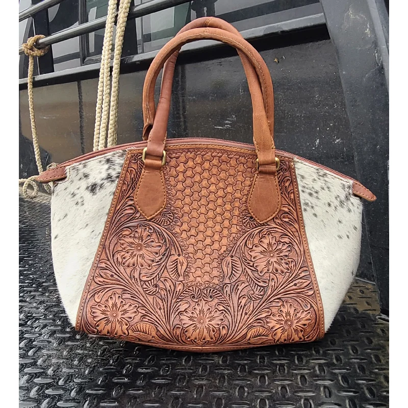 Elegant And On-Sale Evening Bags American Darling Cow Hide Tooled Leather Hand Bag