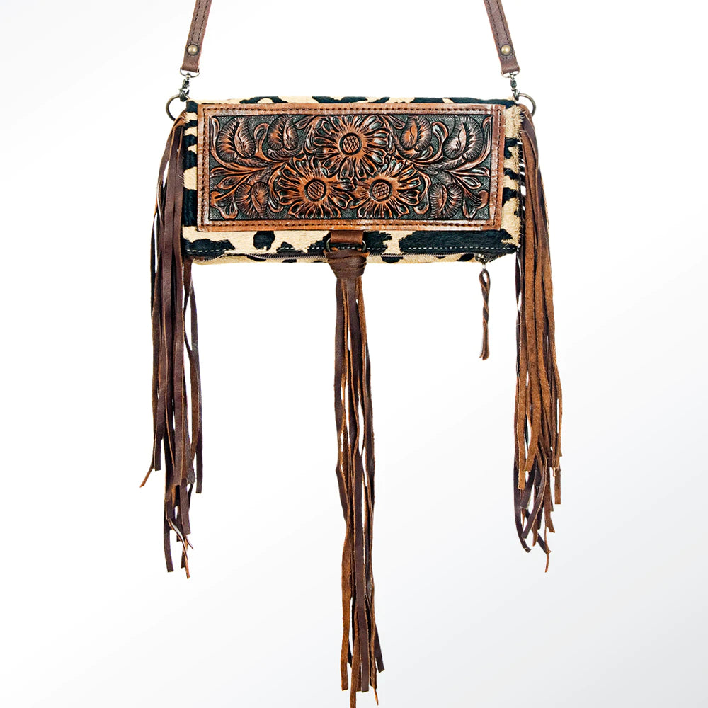 Inspired Bags For High-End Fashion American Darling Jaguar Print w/ Leather Fringe