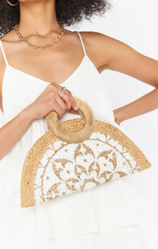Limited Stock, Big Discounts Nicola Straw Bag ~ Natural/White