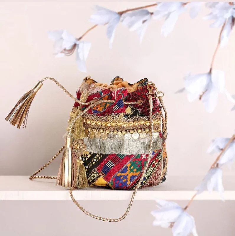Limited-Time Offer On Trendy Bags Gold Potli Bag