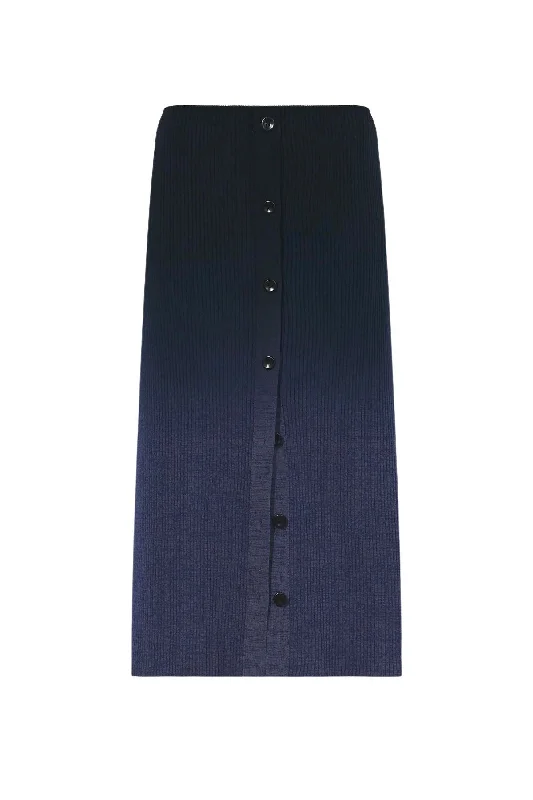 New Arrivals Proenza Schouler White Label Gradient Marl Knit Skirt - Steel Grey/ Black